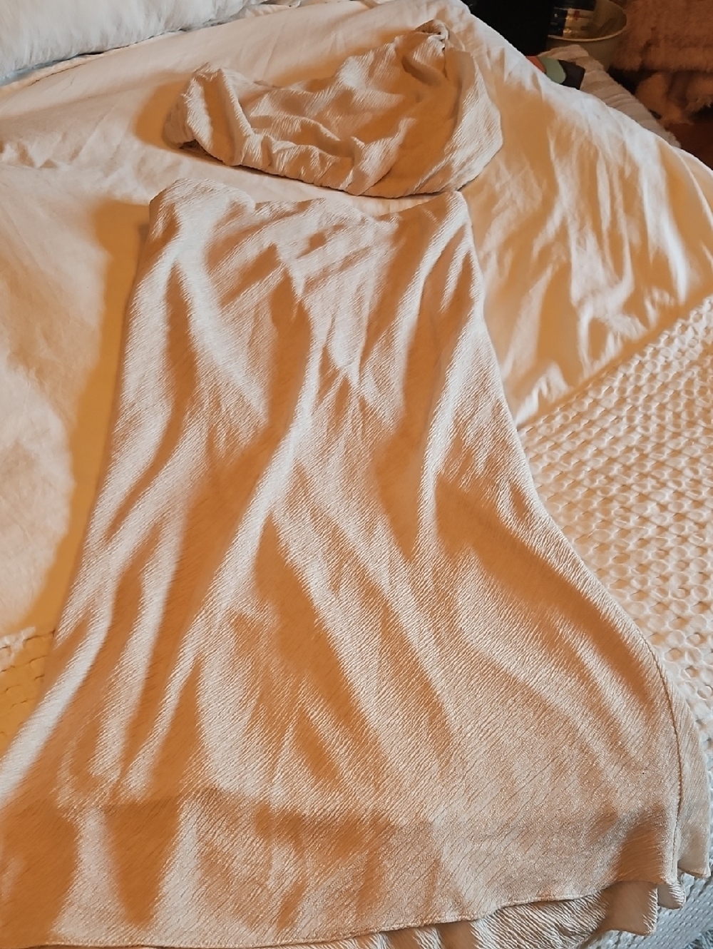 Abercrombie & Fitch Cream One Shoulder Maxi Skirt And Top Set Lg